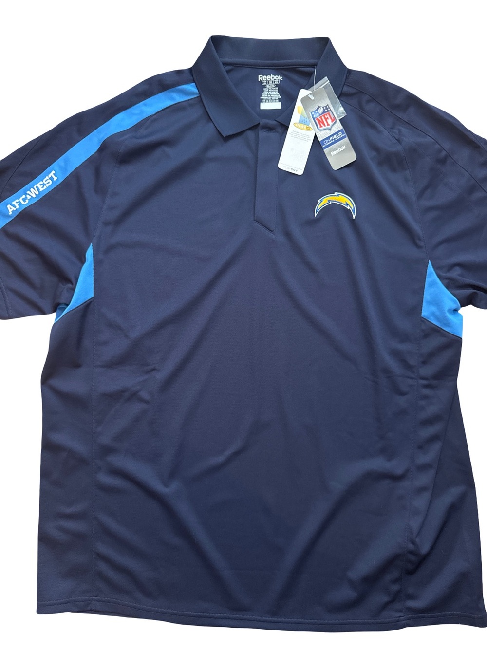 Los Angeles Chargers Reebok Men’s NFL Polo Shirt Size 2XL NWTS Navy Blue Polo